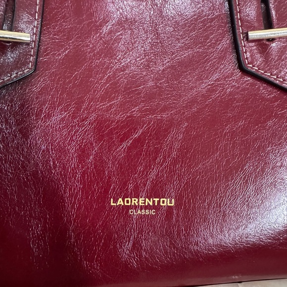 Laorentou Classic Women's Wine Leather Tote - Picture 2 of 16